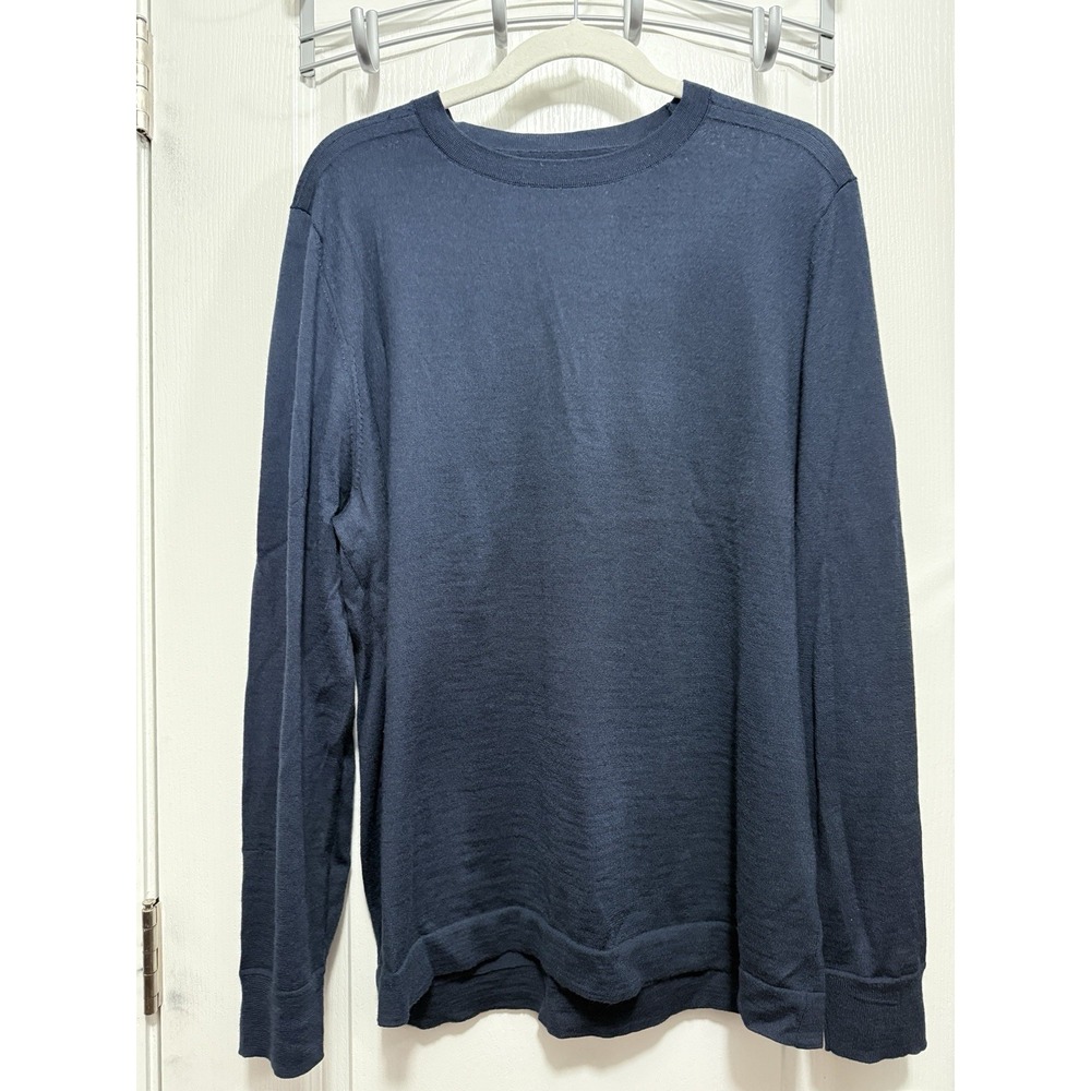 Nordstrom Tech-Smart Merino Wool‎ Sweater Mens XL Blue Minimalist Officecore